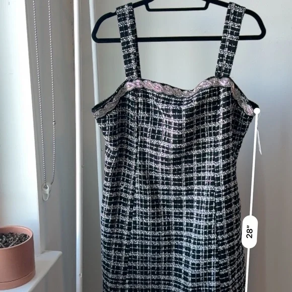 NWT Tahari ASL Black and White Tweed Mini Dress - Picture 7 of 8
